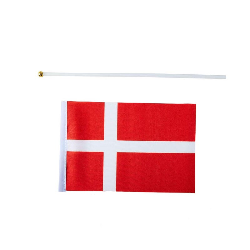 mflagperft Denmark Flag Danish Flag, Small Mini Handheld Denmark Flags on Stick, Ideal for Party Parades Sports Events Patriotic Festival Decorations - Image 4
